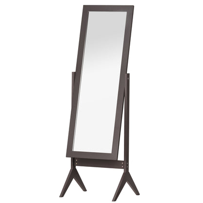 Freestanding Dressing Mirror Bedroom Tall Adjustable Angle 148x47cm Brown