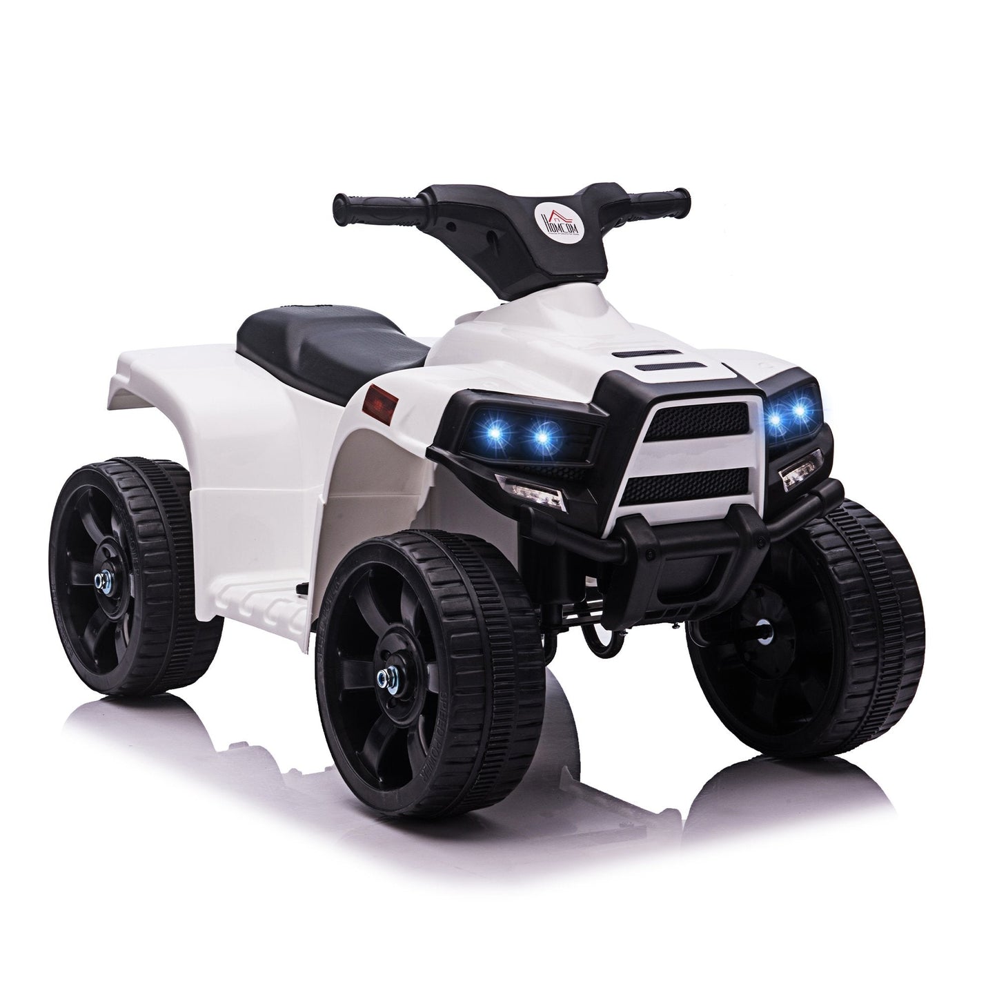 6V Kids Electric Ride on Car ATV Toy Quad Bike With Headlights for Toddlers 18-36 months White