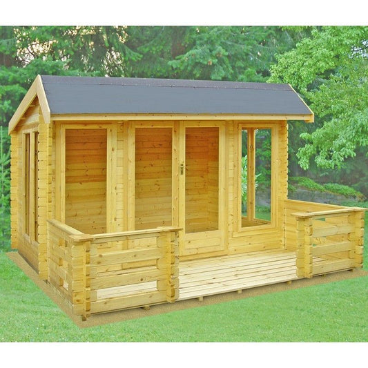 Shire Wykenham 11' 9" x 11' 9" Reverse Offset Apex Log Cabin - Premium 34mm Cladding Tongue & Groove