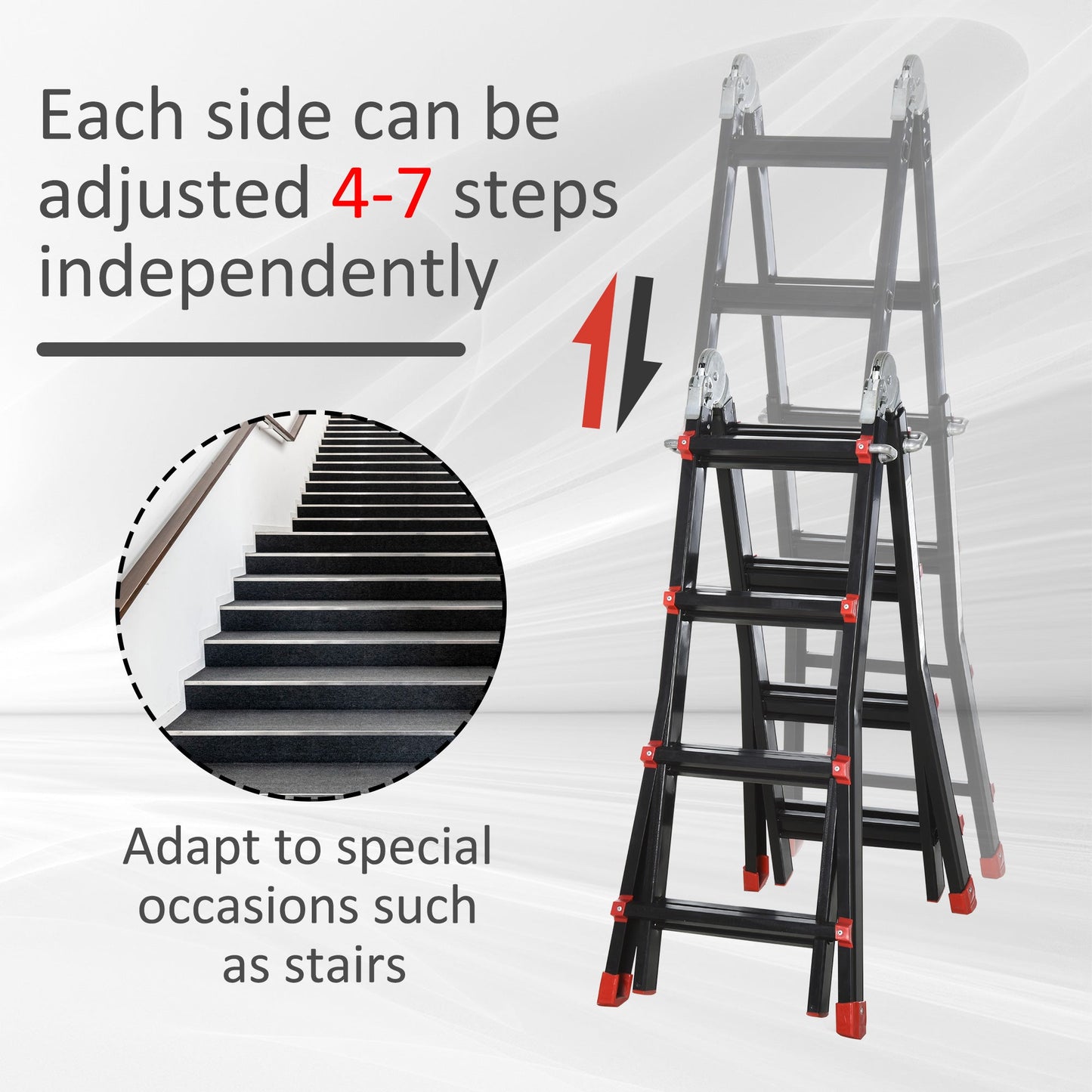 4M Aluminium Telescopic Extendable Ladder w/ Non-Slip Feet