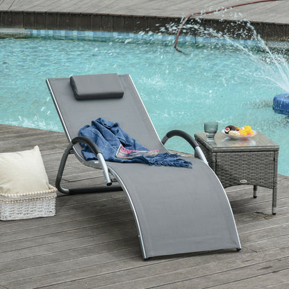 Lounger Chair Portable Armchair with Removable Pillow for Yard Beach Texteline