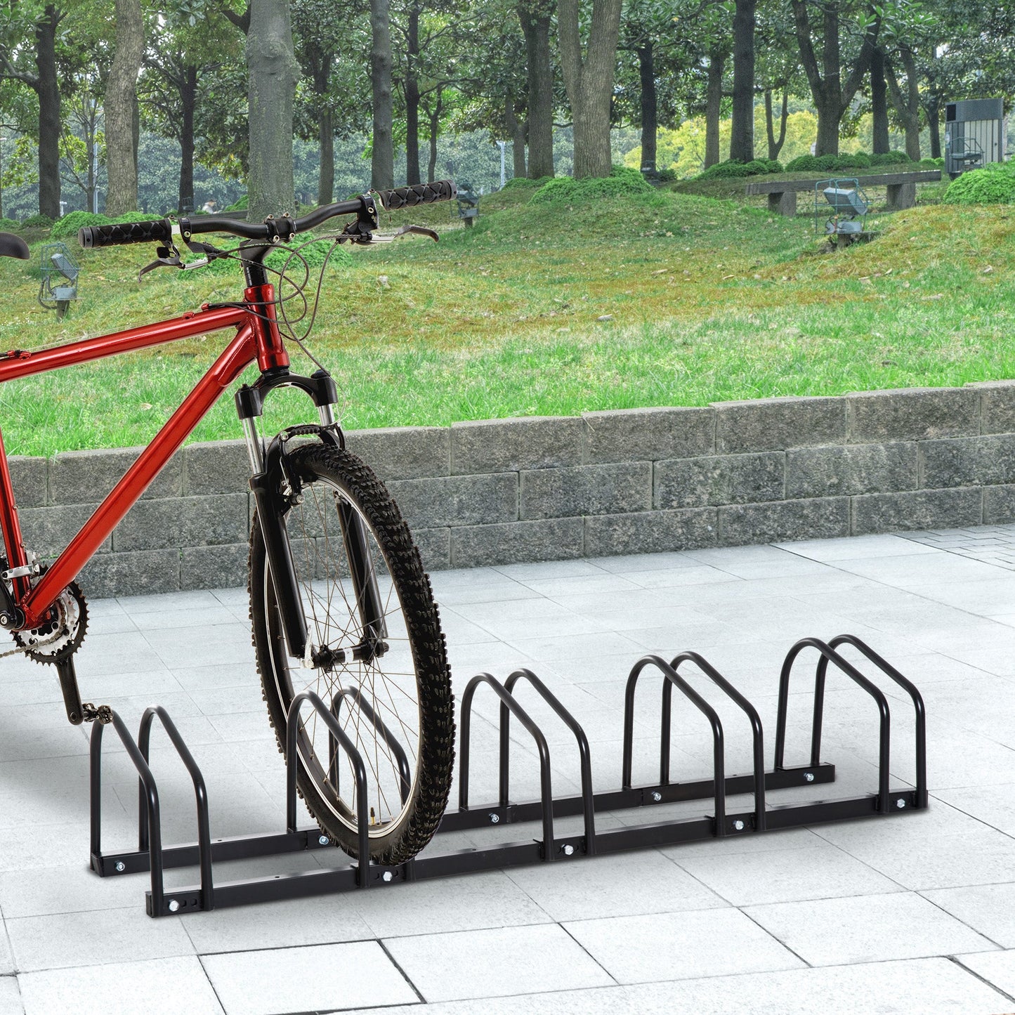 Bike Stand Parking Rack Floor or Wall Mount Bicycle Cycle Storage Locking Stand 5 Racks