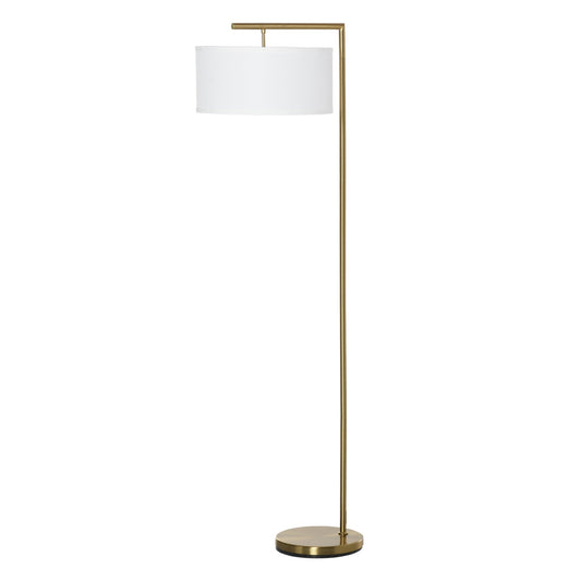 Modern Floor Lamp Tall Pole Light with Linen Shade E27 Holder for Home Office