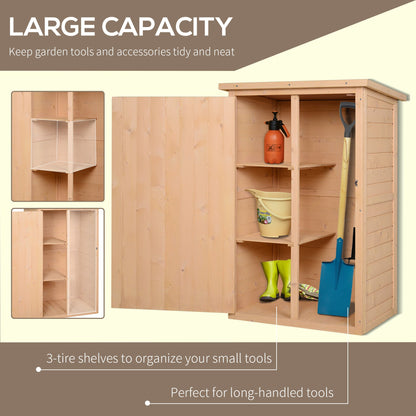 Standard 75cm Single Door Pent Garden Store With Shelves Fir Wood Natural by Steadfast