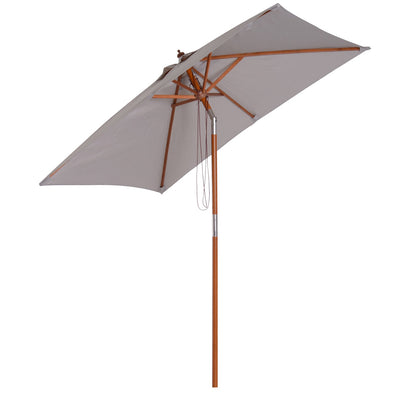 2m x 1.5m Garden Parasol Umbrella with Tilting Sunshade Canopy