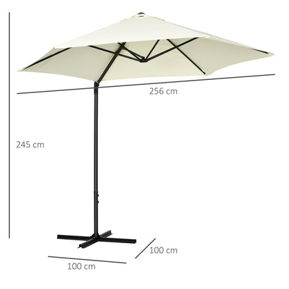 2.5M Garden Cantilever Parasol with 360° Rotation