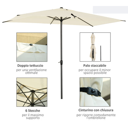 3 X 2M Garden Parasol Umbrella