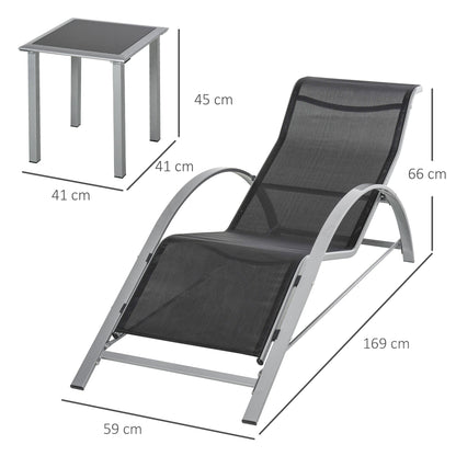 3-Pieces Sun Lounger Chair Set