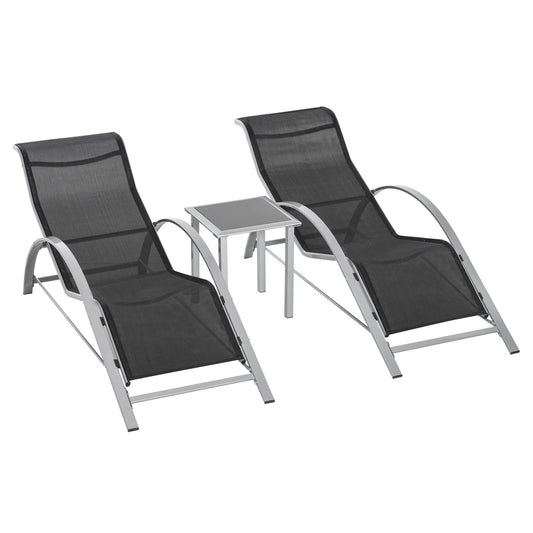 3-Pieces Sun Lounger Chair Set