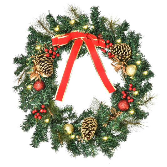 Pre-Lit Artificial Christmas Door Wreath