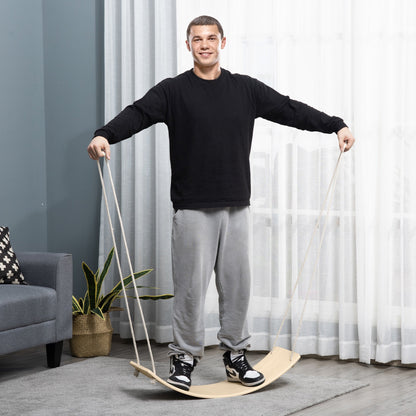 Wood Wobble Board with Ropes