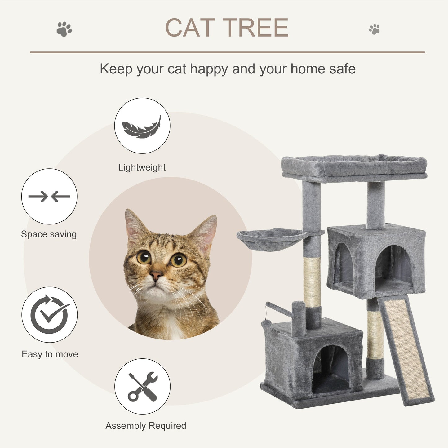 PawHut Cat Tree Tower for Indoor Cats