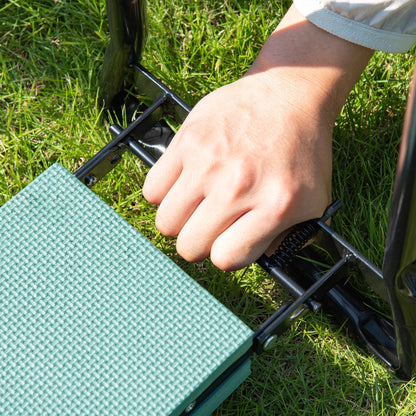 Garden 2 in 1 Kneeler Bench-Green/Black