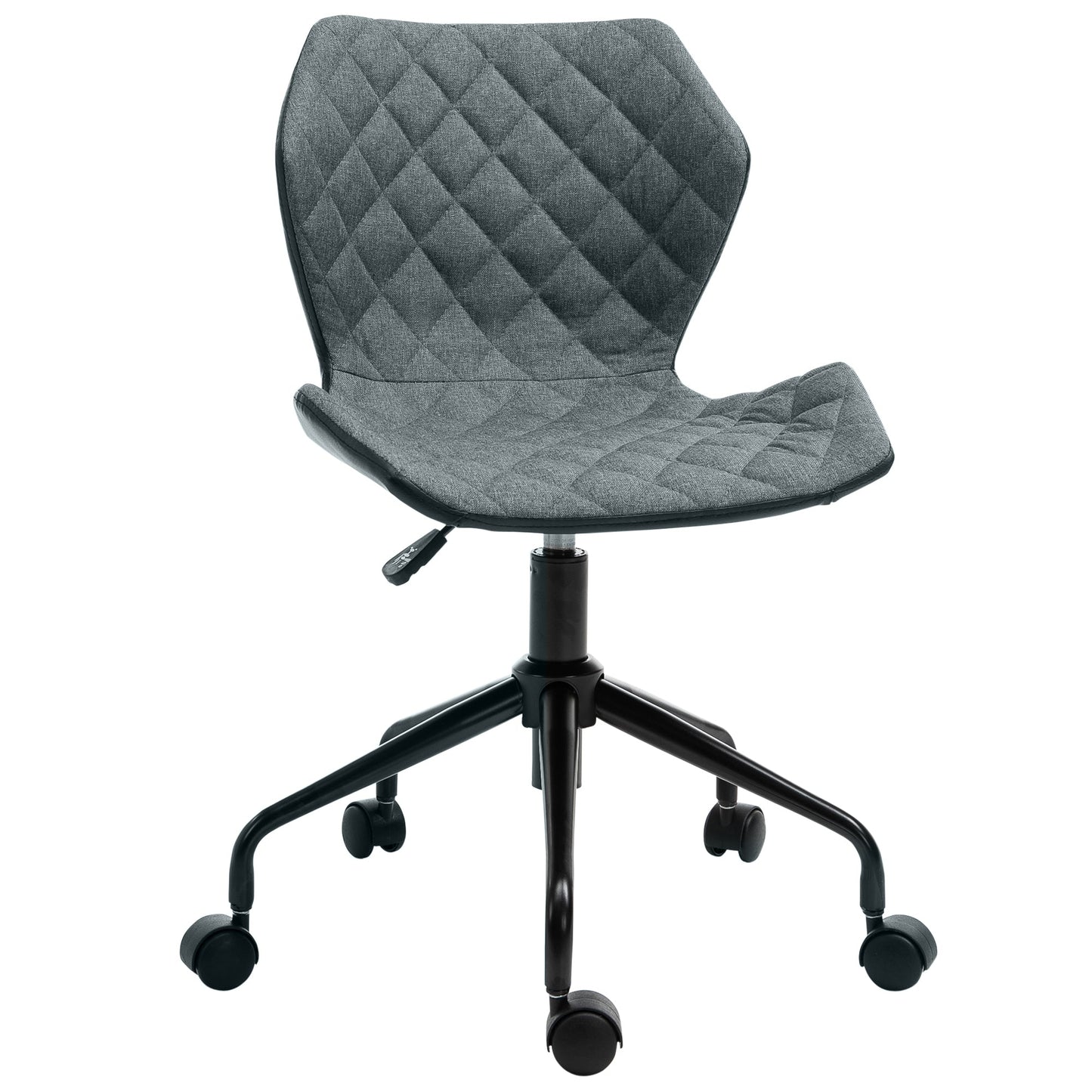 Home Office Swivel Computer Desk Chair With Nylon Wheels Adjustable Height Linen Grey