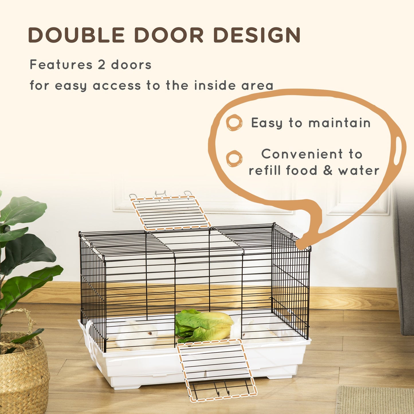 PawHut Indoor Small Animal Cage for Rabbits