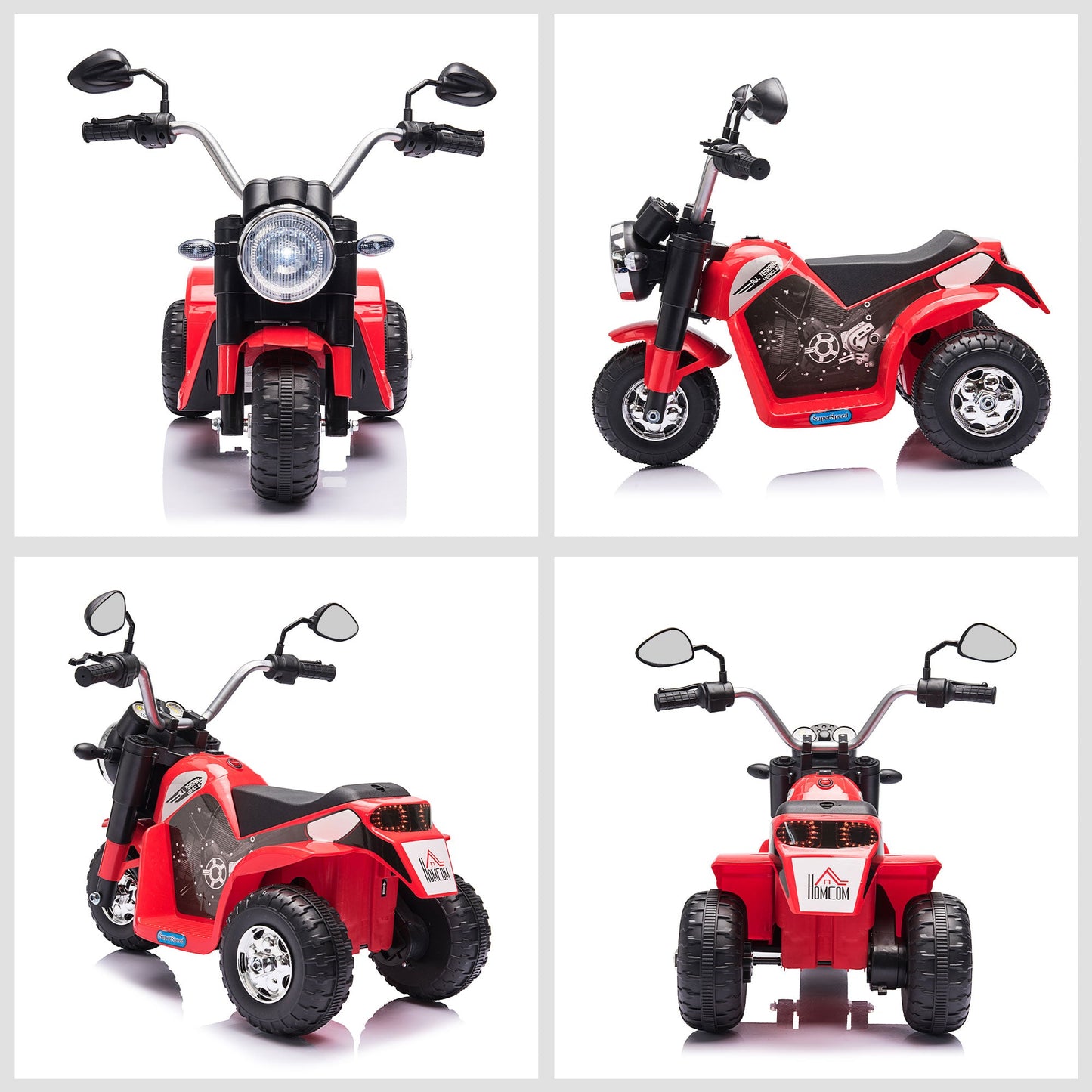 Kids 6V Electric Motorcycle Ride-On Toy Battery 18 - 36 Months Red