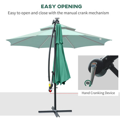 3M Cantilever Banana Parasol Hanging Umbrella with Double Roof