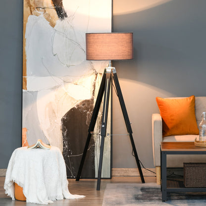 Modern Tripod Floor Lamps for Living Room with Fabric Lampshade