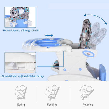 HDPE 3-in-1 Baby Booster High Chair Blue