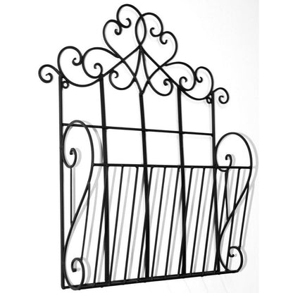 Black Scroll Wall Hanging Single Section Magazine Rack