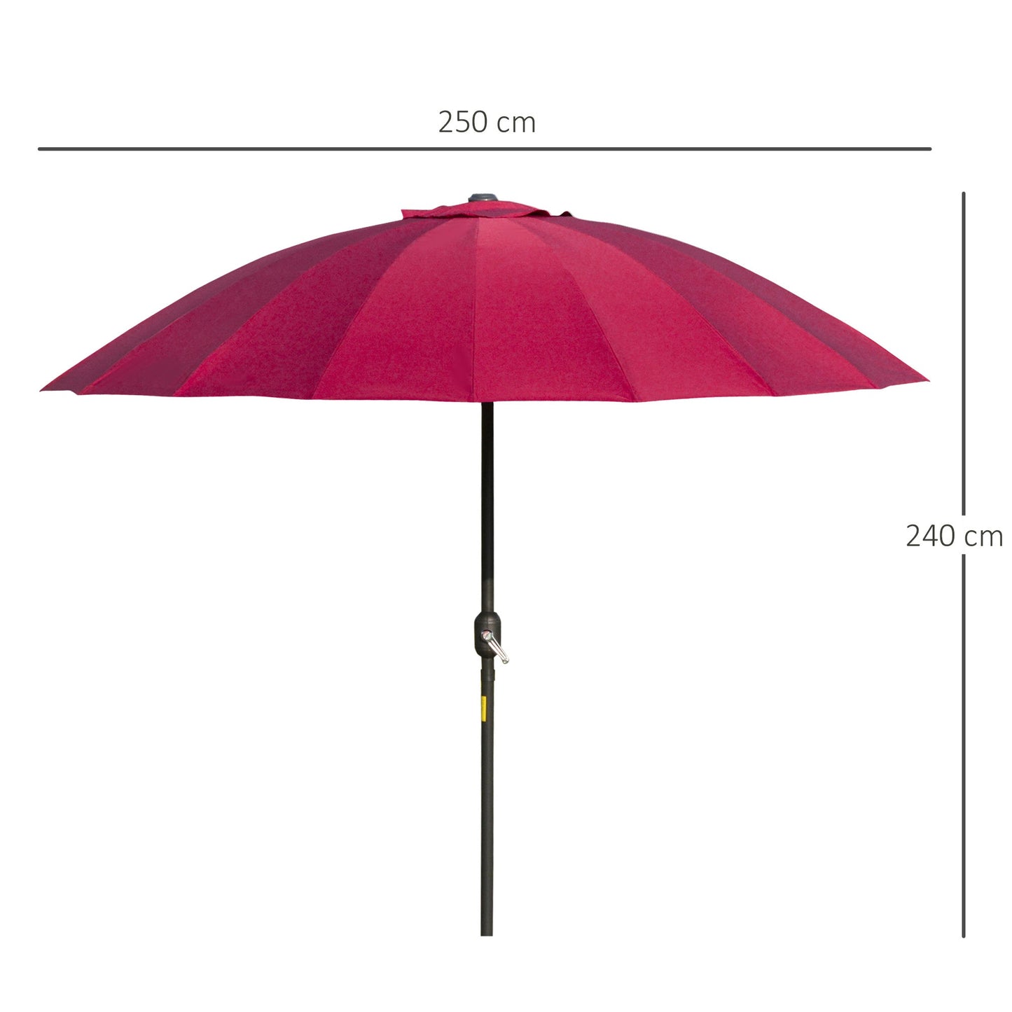 2.6m Shanghai Garden Parasol Umbrella with Crank & Tilt