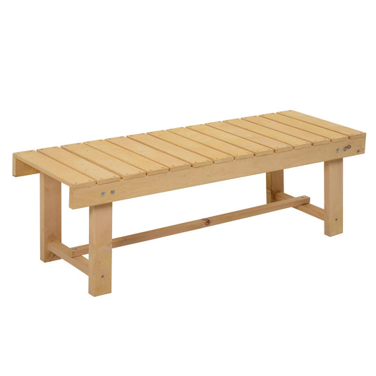 2 Seater Outdoor Indoor Garden Wooden Bench Patio Loveseat Fir 110L x 38W x 35H cm Natural