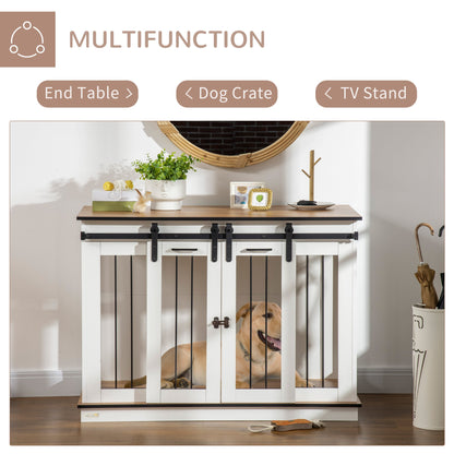 PawHut Two-Room Modern Dog Crate