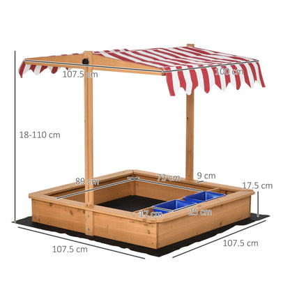 Outsunny Kids Wooden Sandbox