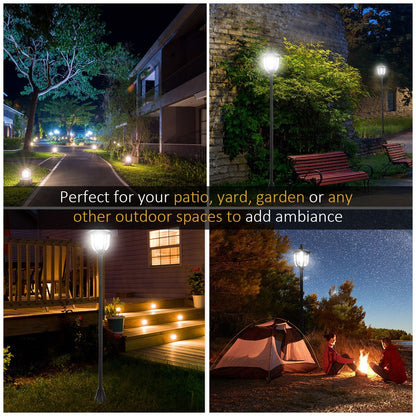 Outdoor Garden Solar Post Lamp Sensor Dimmable LED Lantern Bollard Pathway 1.6M Tall – Black