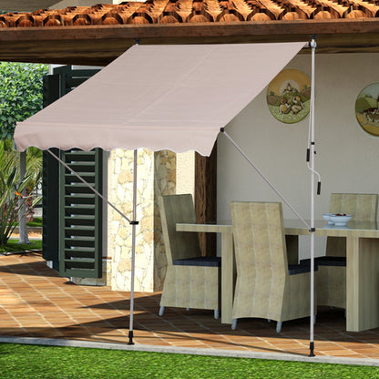 2x1.5m Adjustable Outdoor Aluminium Frame Awning Beige