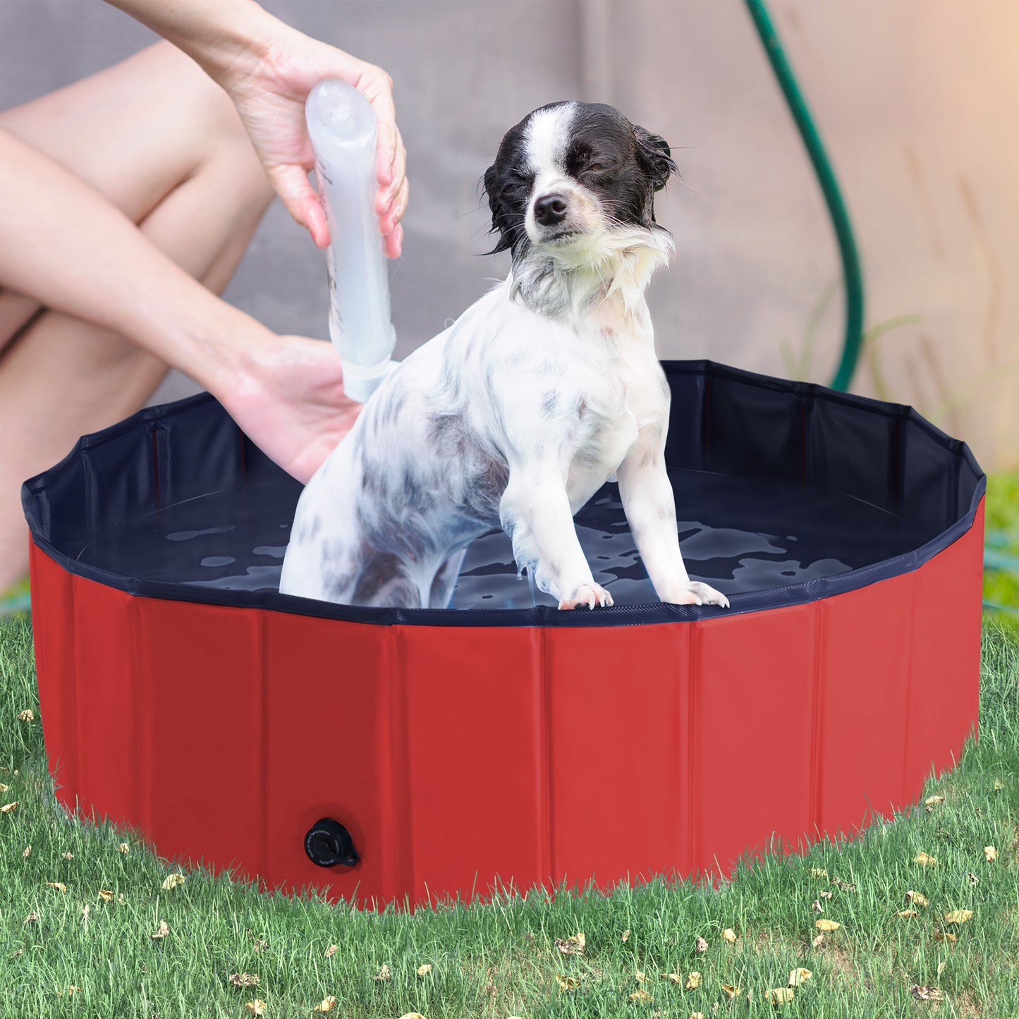 PawHut 100x30H cm Pet Swimming Pool-Red