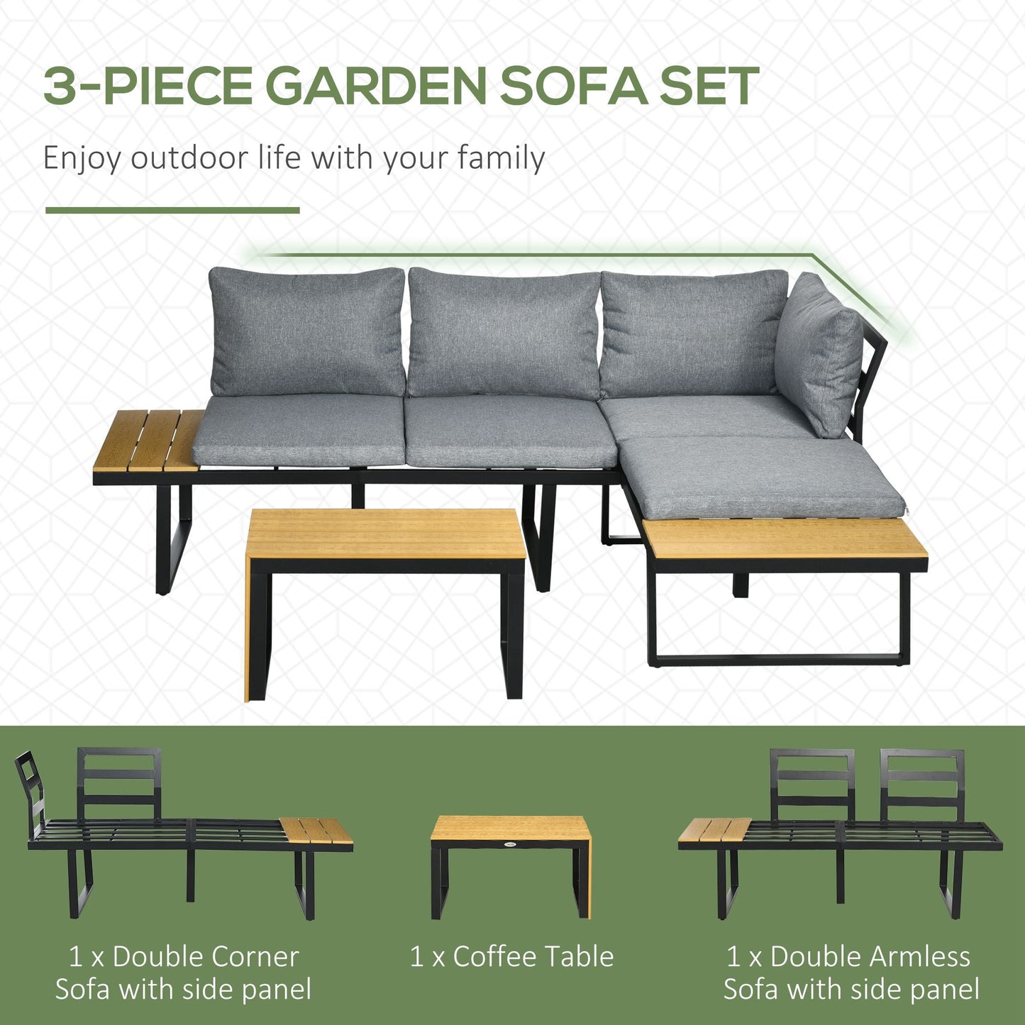 3-Pieces Patio Furniture Set