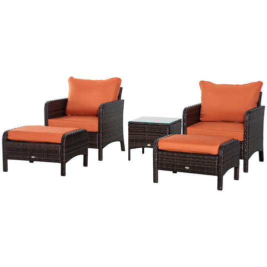 5-Piece PE Rattan Garden Furniture Set