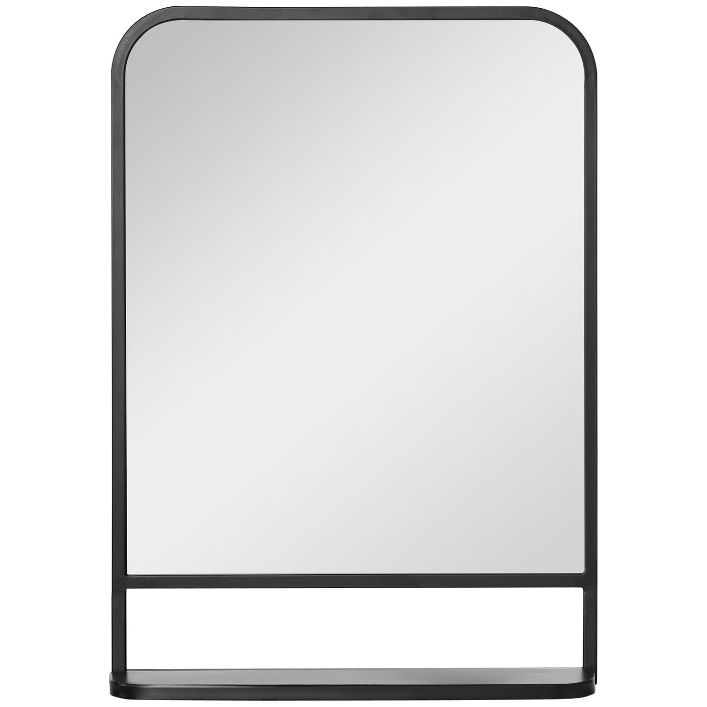 Modern Square Wall Mirror with Storage Shelf