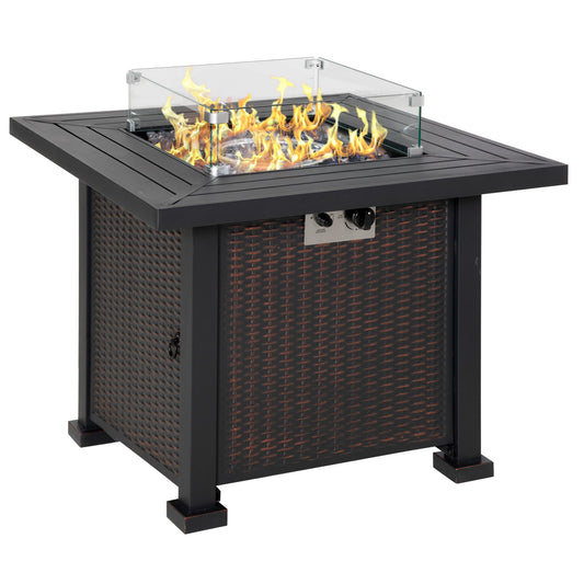 Square Propane Gas Fire Pit Table