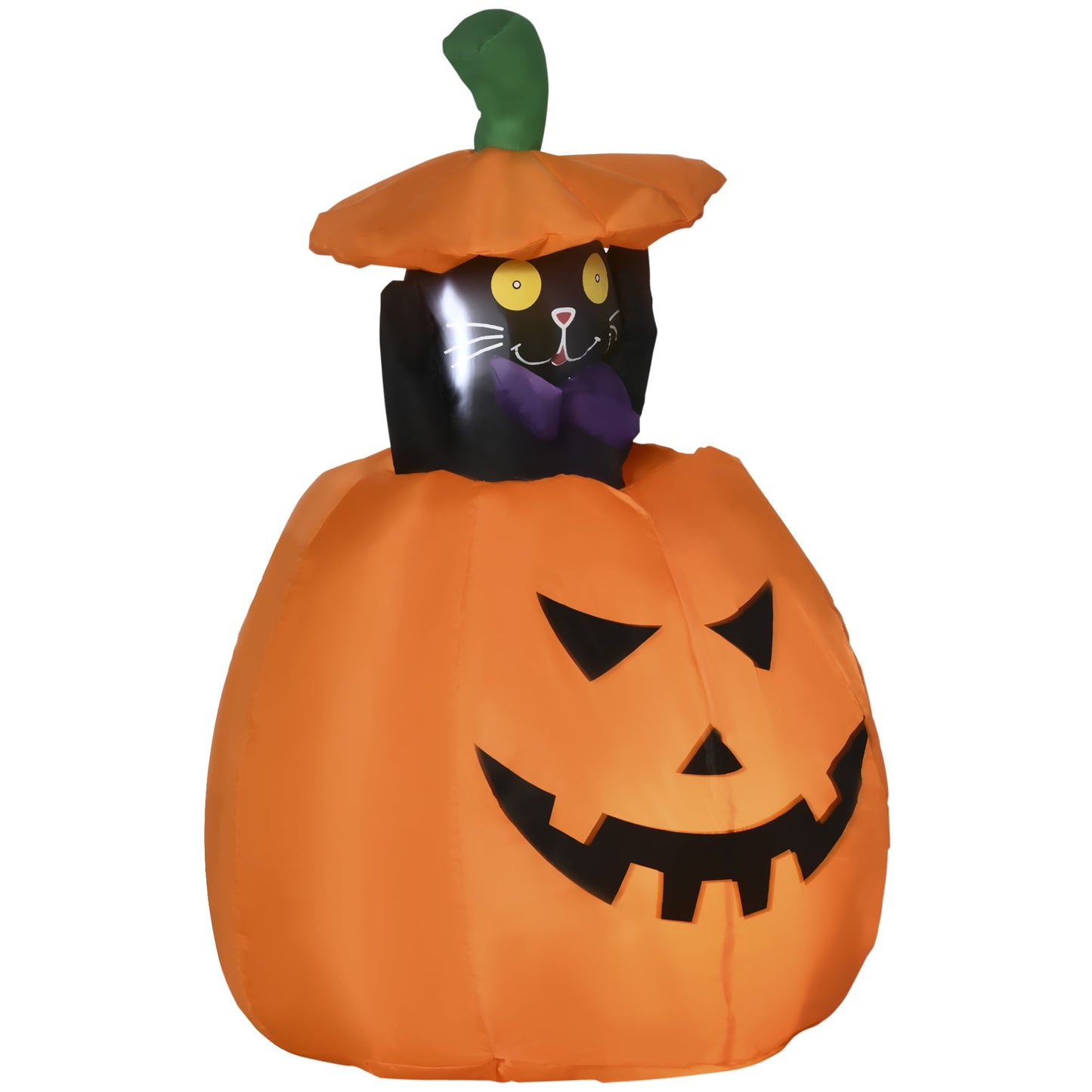 4ft Inflatable Halloween Pumpkin with Lifting Cat