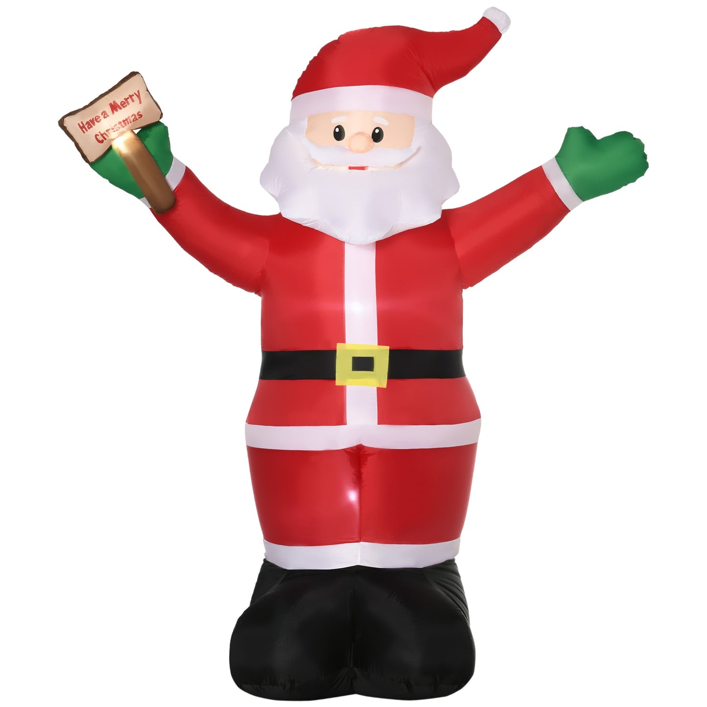 8ft Inflatable Christmas Santa Claus Holds Light Sign of Blessings