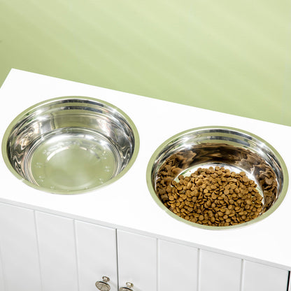 PawHut Raised Dog Bowls for Large Dogs Pet Feeding Station with Stand