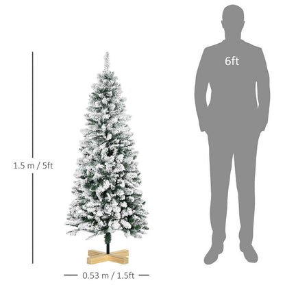 5ft Christmas Tree Artificial - White Frosted Green 426 Tips