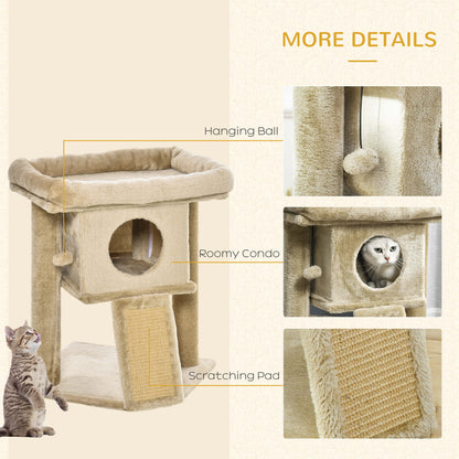 PawHut Cat Tree for Indoor Cats Kitten Tower Climbing Activity Centre Furniture w/ Jute Scratching Pad