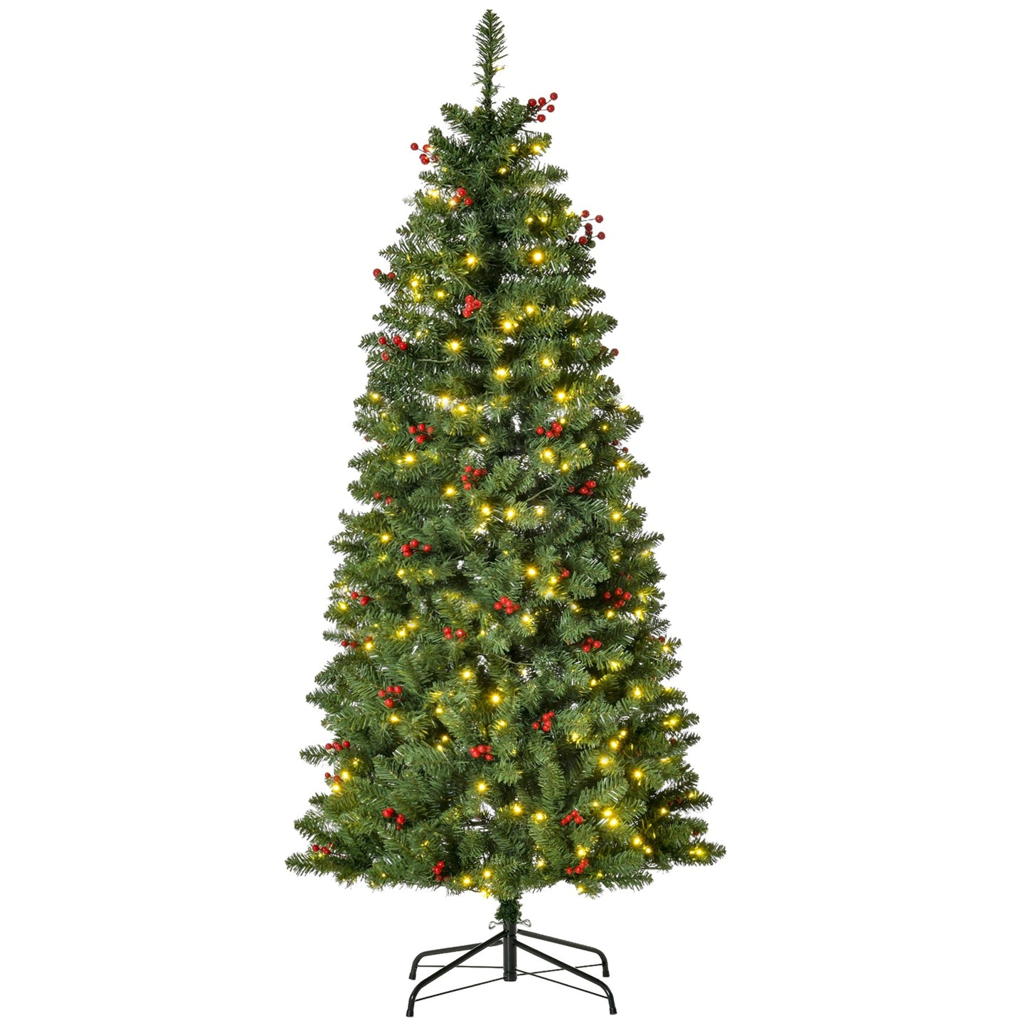 5FT Prelit Artificial Pencil Christmas Tree with Warm White LED Light