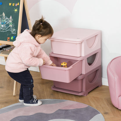 Kids Three-Tier Storage Unit – Pink