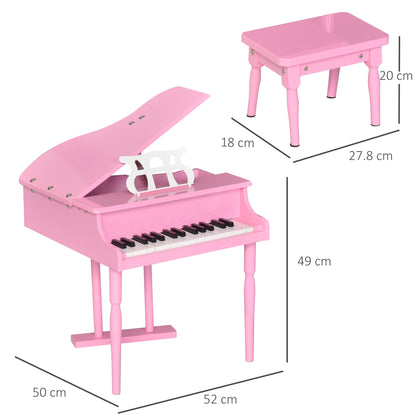 Homcom 30 Keys Mini Kids Piano For Child With Music Stand And Bench Best Gifts Toy