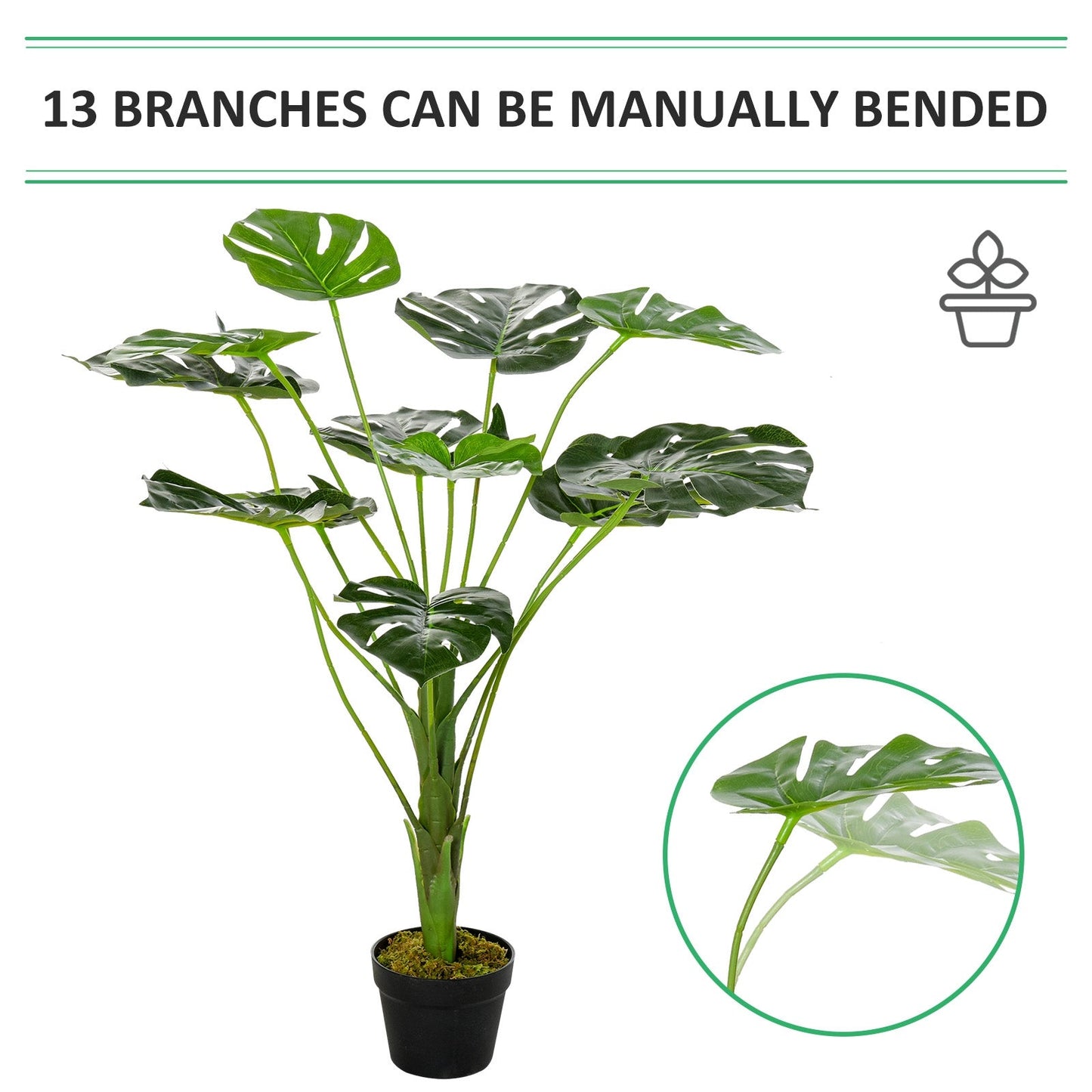 Decorative Artificial Monstera Plants in Pot Fake Plants for Home Indoor Outdoor Decor