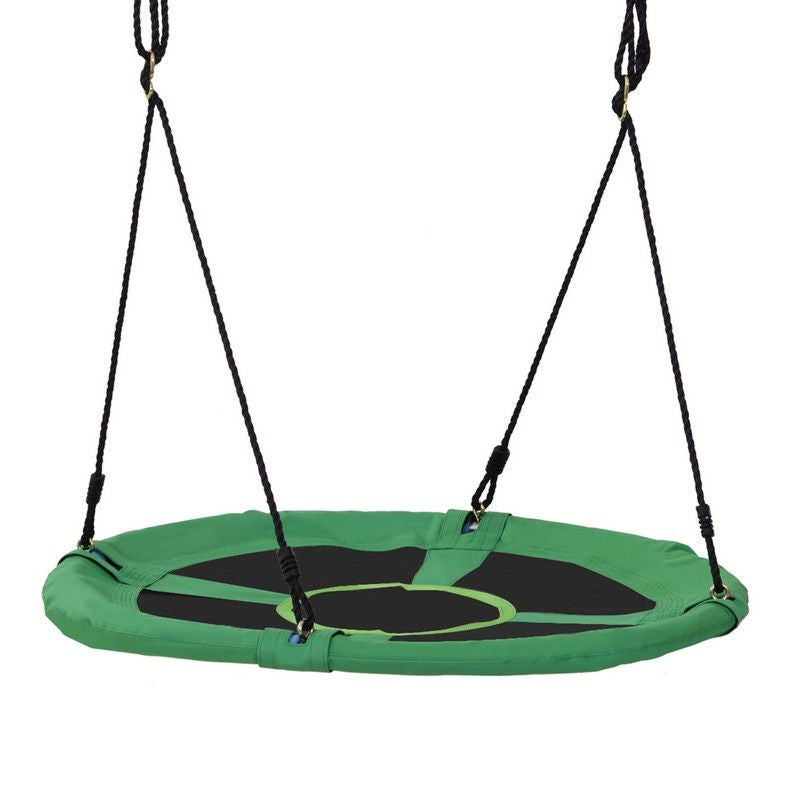 Kids Swing Outdoor Toys For Kids Diameter 100X4.5H cm-Black/Green