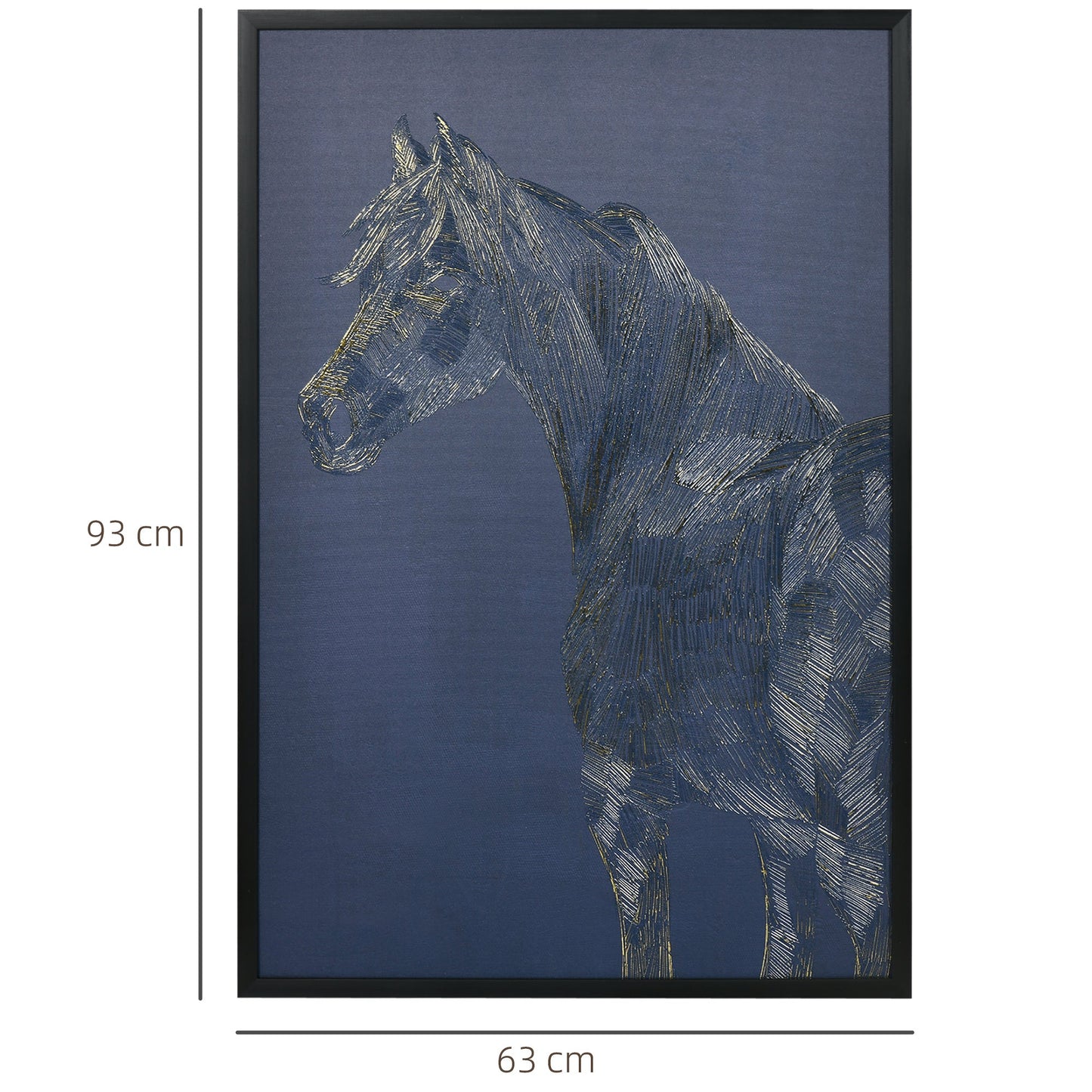 Canvas Wall Art Gold Textured Horse