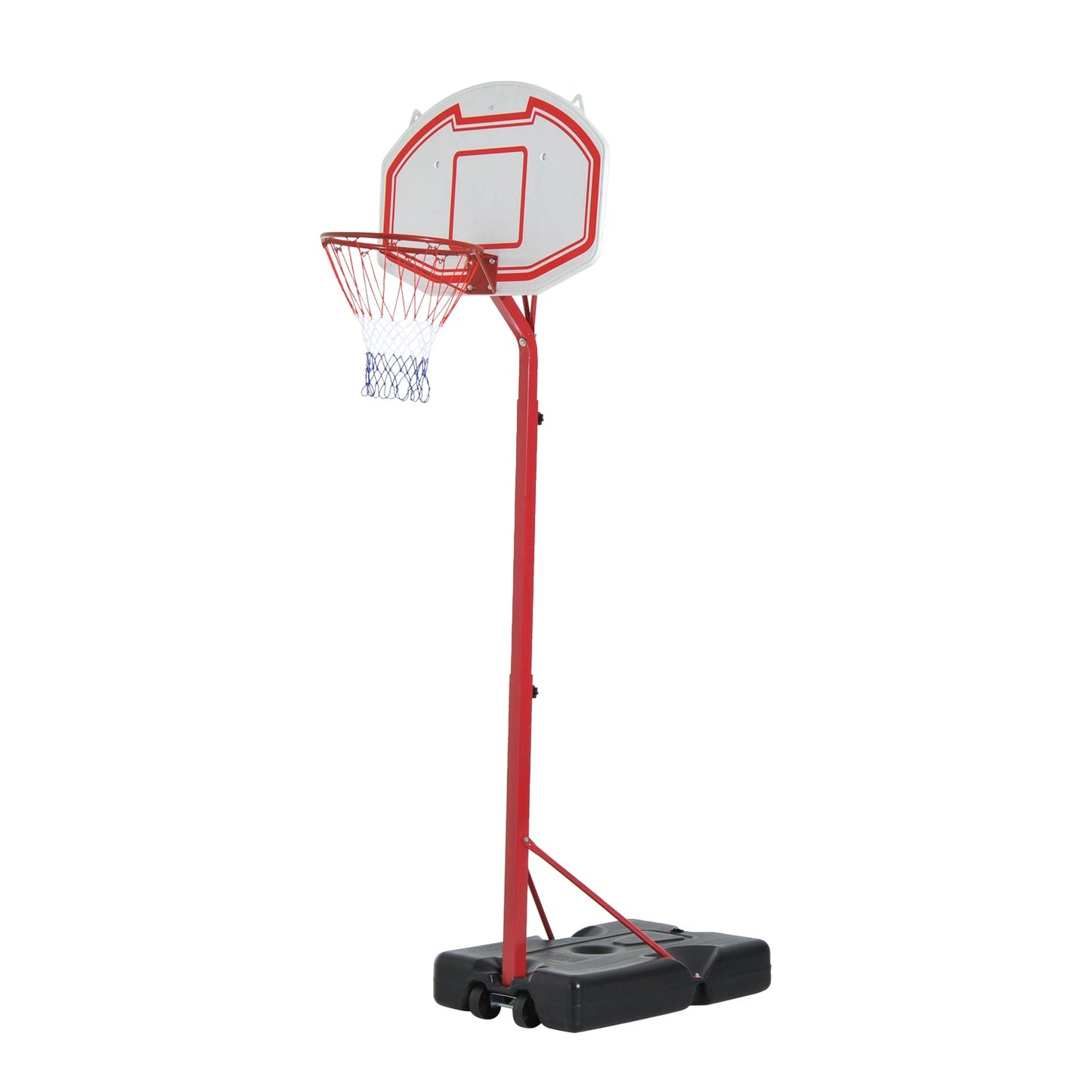 Basketball Stand Net Hoop Backboard Portable 260-310cm Height Adjustable with Wheels for Kids Adults Sports Fun