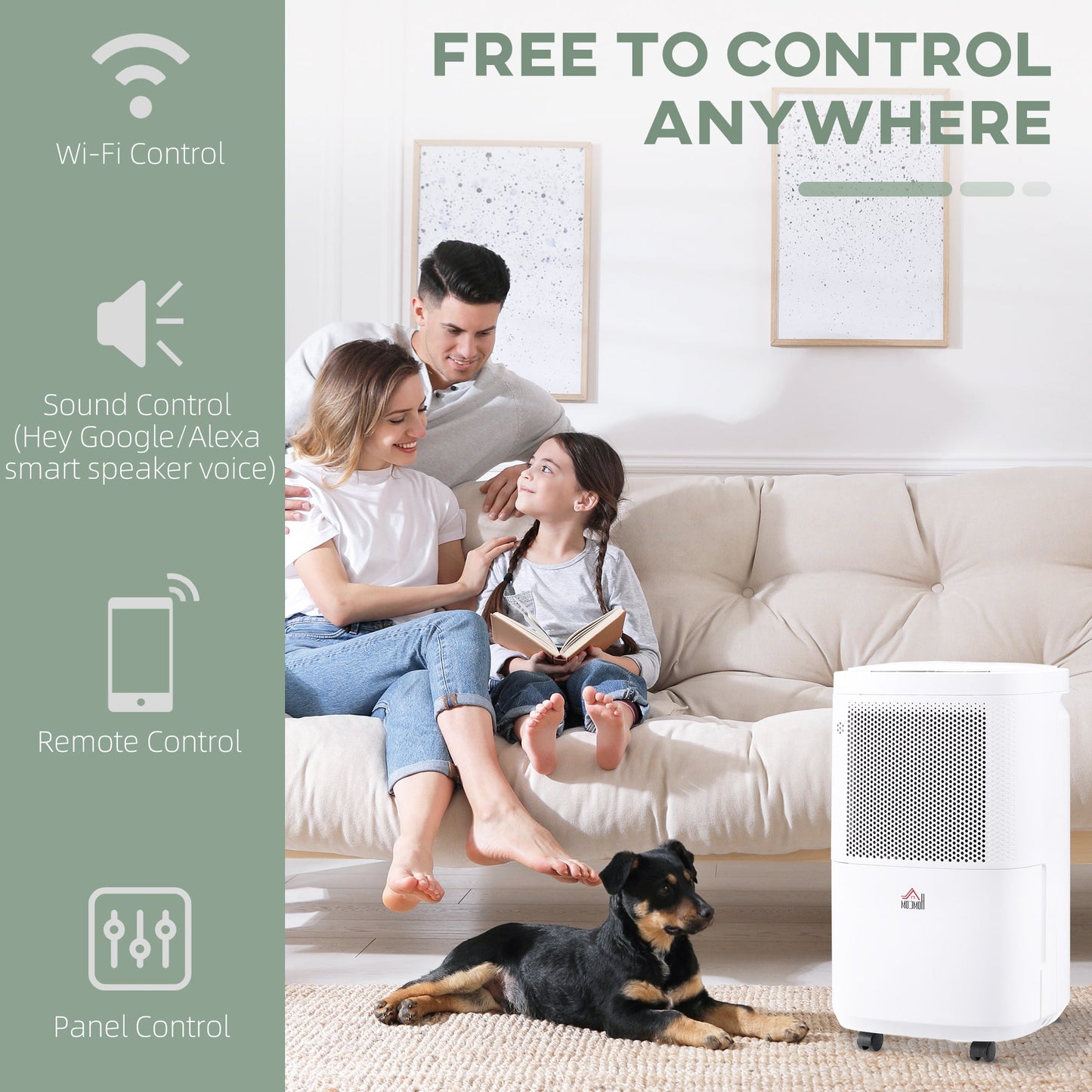 10L/Day 2200ML Portable Quiet Dehumidifier with WiFi Smart App Control