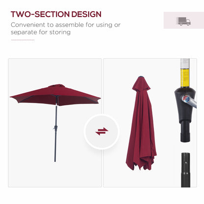 2.7M Garden Parasol Umbrella With Tilt And Crank