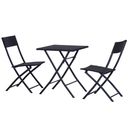 Outsunny 2-Seater Rattan Furniture Set-Black